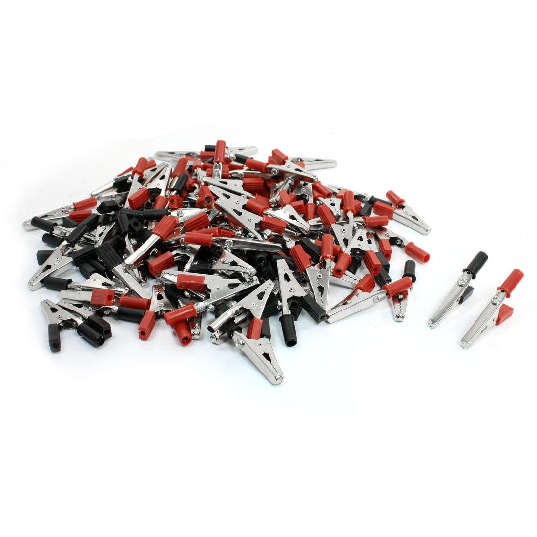 50Pairs Plastic Handle Test Lead Battery Alligator Clips Clamps 2.1"
