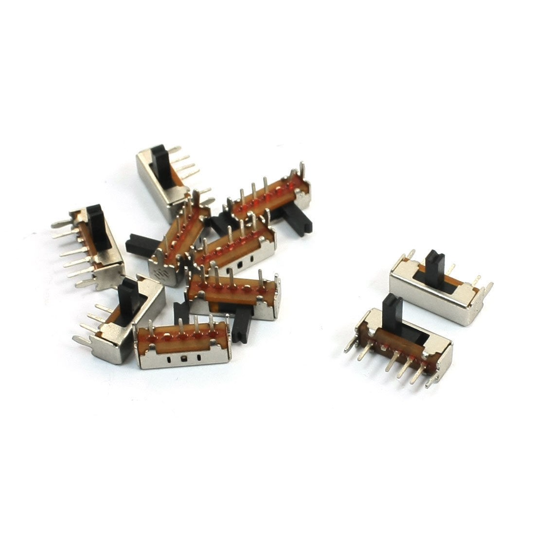 10Pcs 4Pin PCB 3 Position On/On/On 1P3T Miniature Slide Switch Right Angle