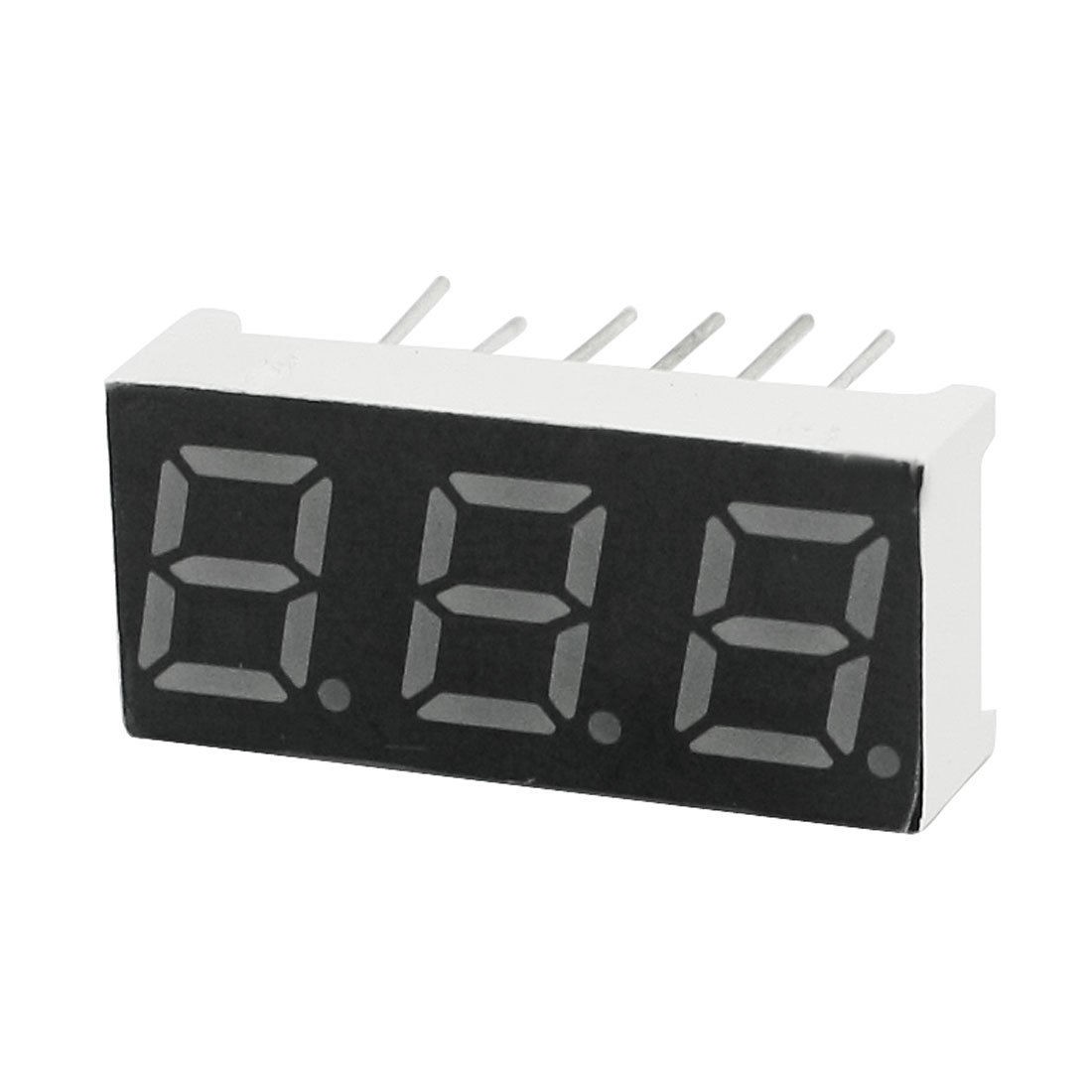 Common Anode 3 Digits 7 Seg 12 Pins Red LED Display 23mmx10mm