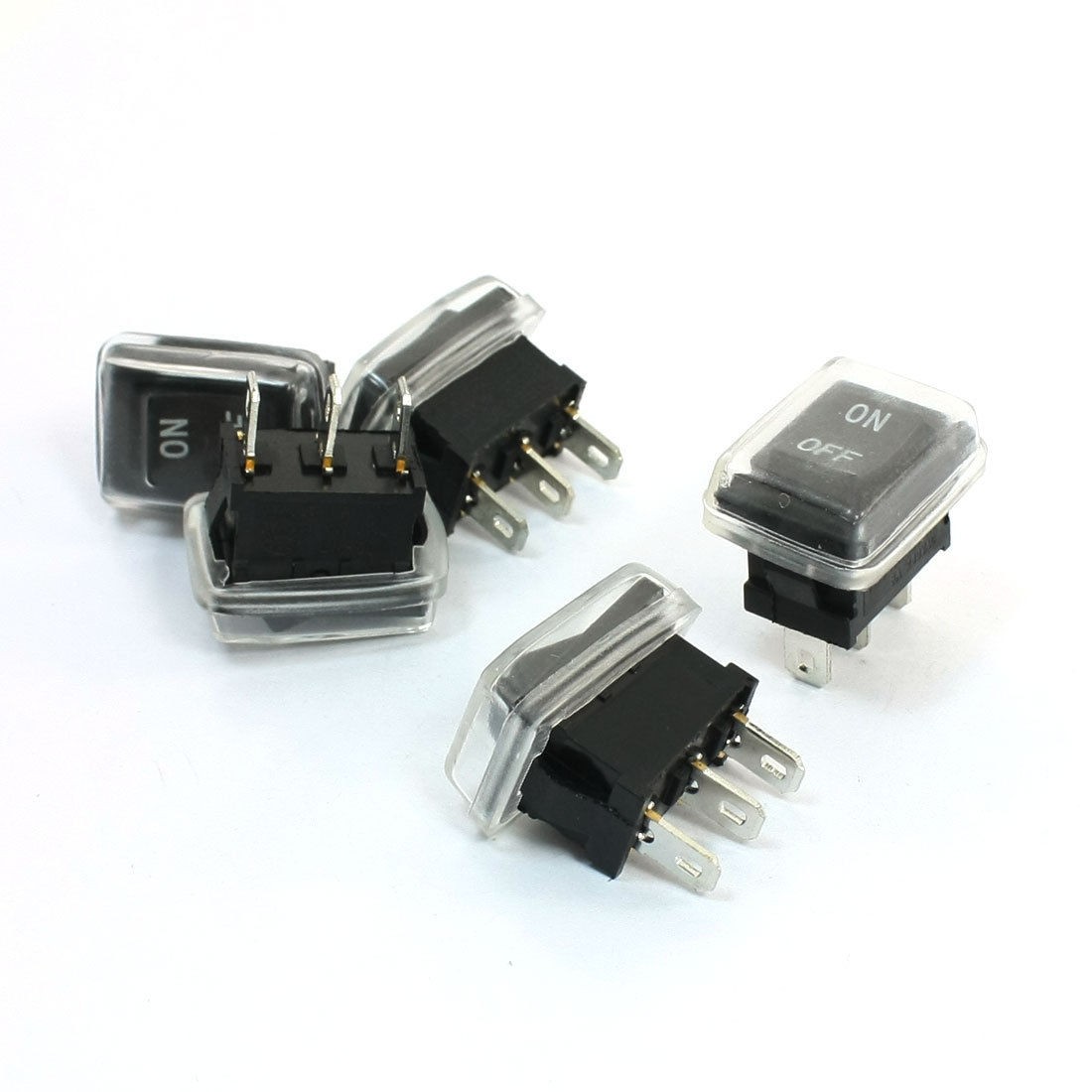 5Pcs AC 6A/10A 250V/125V 2 Position SPDT Snap In Boat Rocker Switches