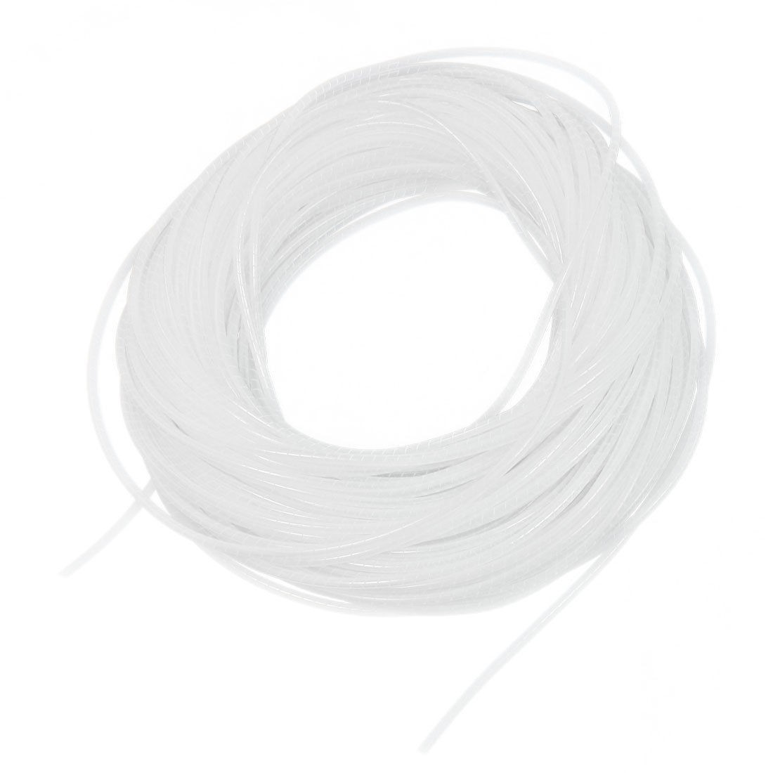 34Meter Long PE Polyethylene 4mm Spiral Cable Wire Wrap Tube White