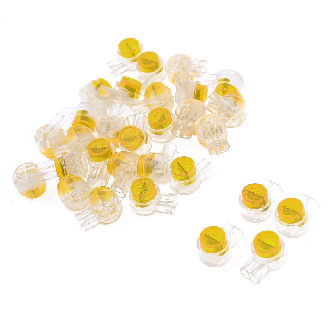 30 Pcs Two Wire Inline Joints Yellow Butt Splice UY Connectors