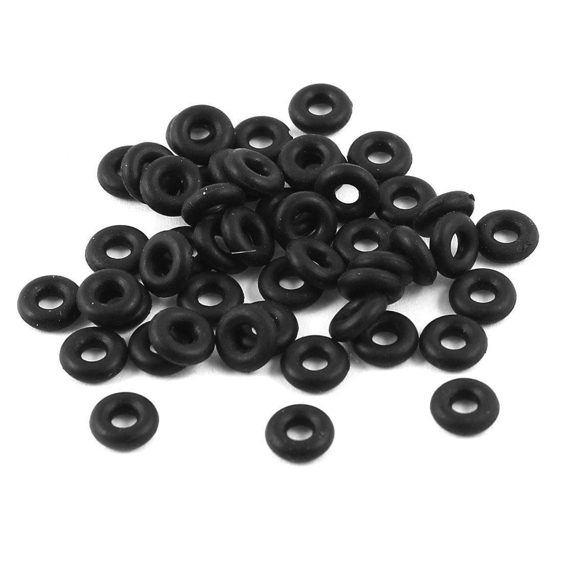 6mm x 2mm Nitrile Rubber O Type Sealing Ring Black 50 Pcs