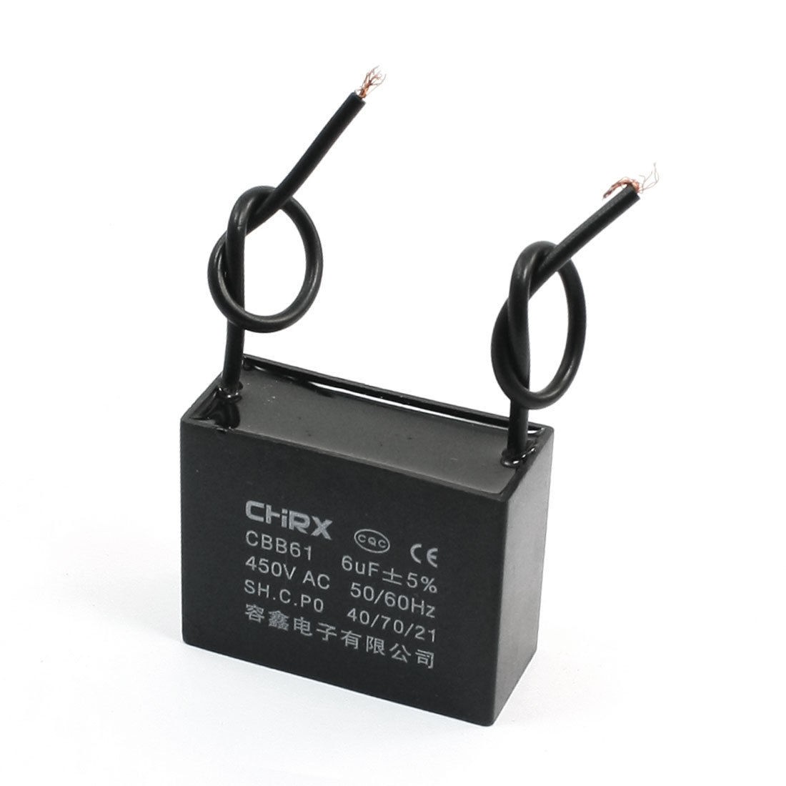 AC 450V 6uF Two Wired Lead Ceiling Fan Motor Running Capacitor CBB61