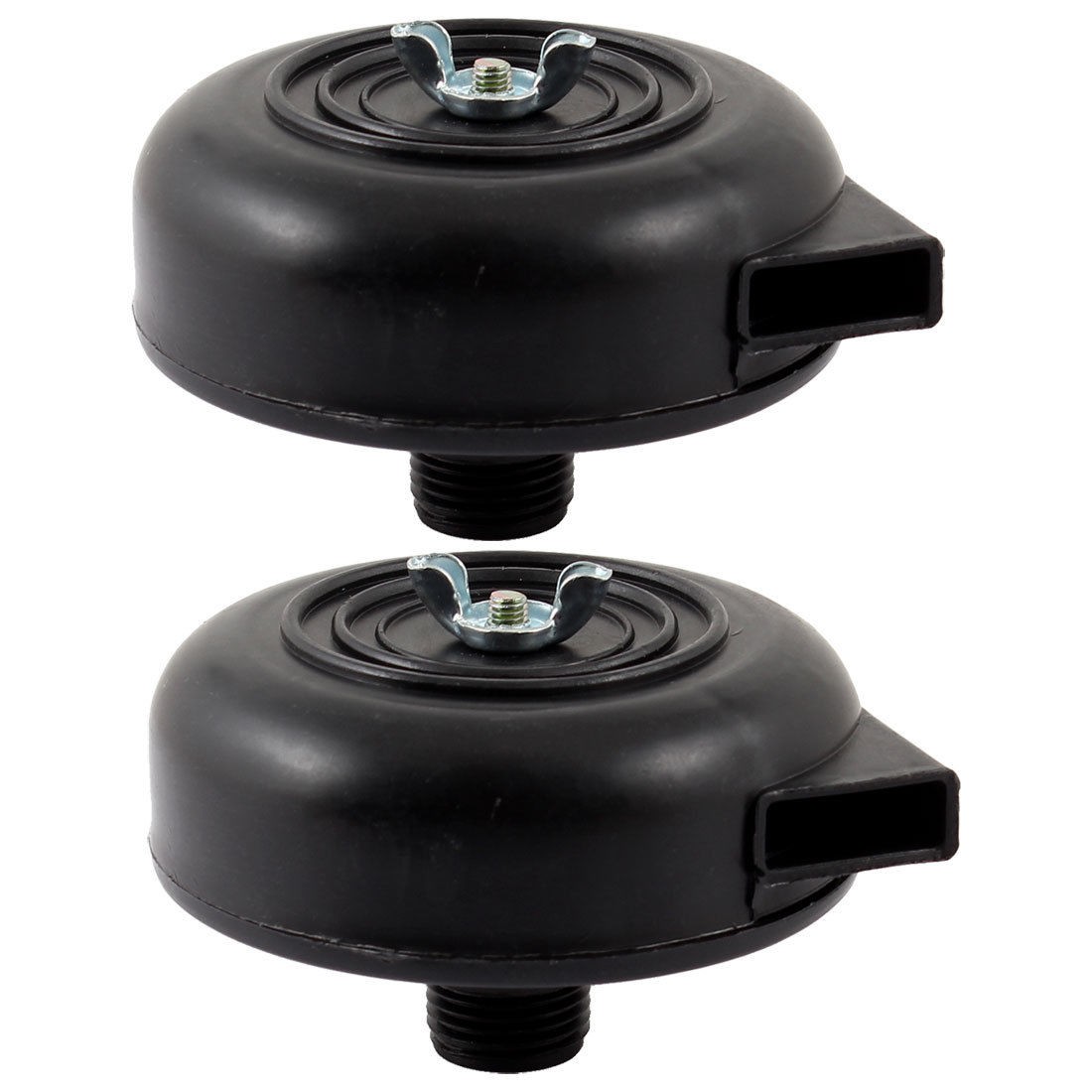 Air Compressor 1/2"PT Threaded Black Plastic Exhaust Filter Muffler x 2