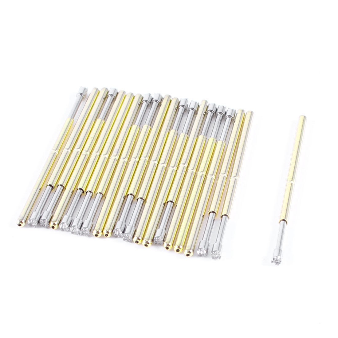 20 Pcs P100-H2 1.5mm 9-Point Crown Tip 33.3mm Length Spring Test Probes Pin