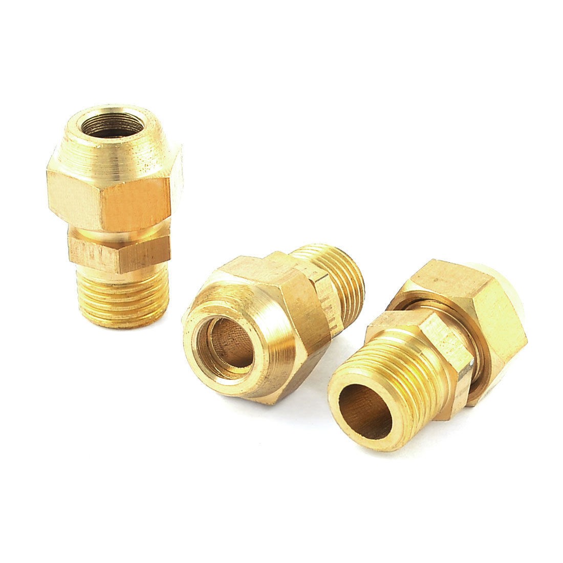 3pcs 1 4"PT Male Thread 5 16" Tube Brass Pneumatic Air Quick Connector Coupler