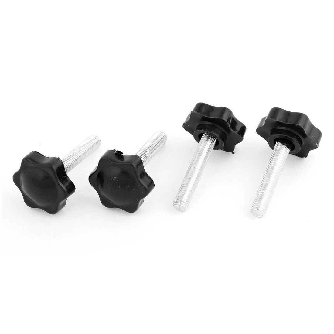 32mm Head Dia M8 x 40mm Male Thread Screw On Type Clamping Screw Knob 4 Pcs