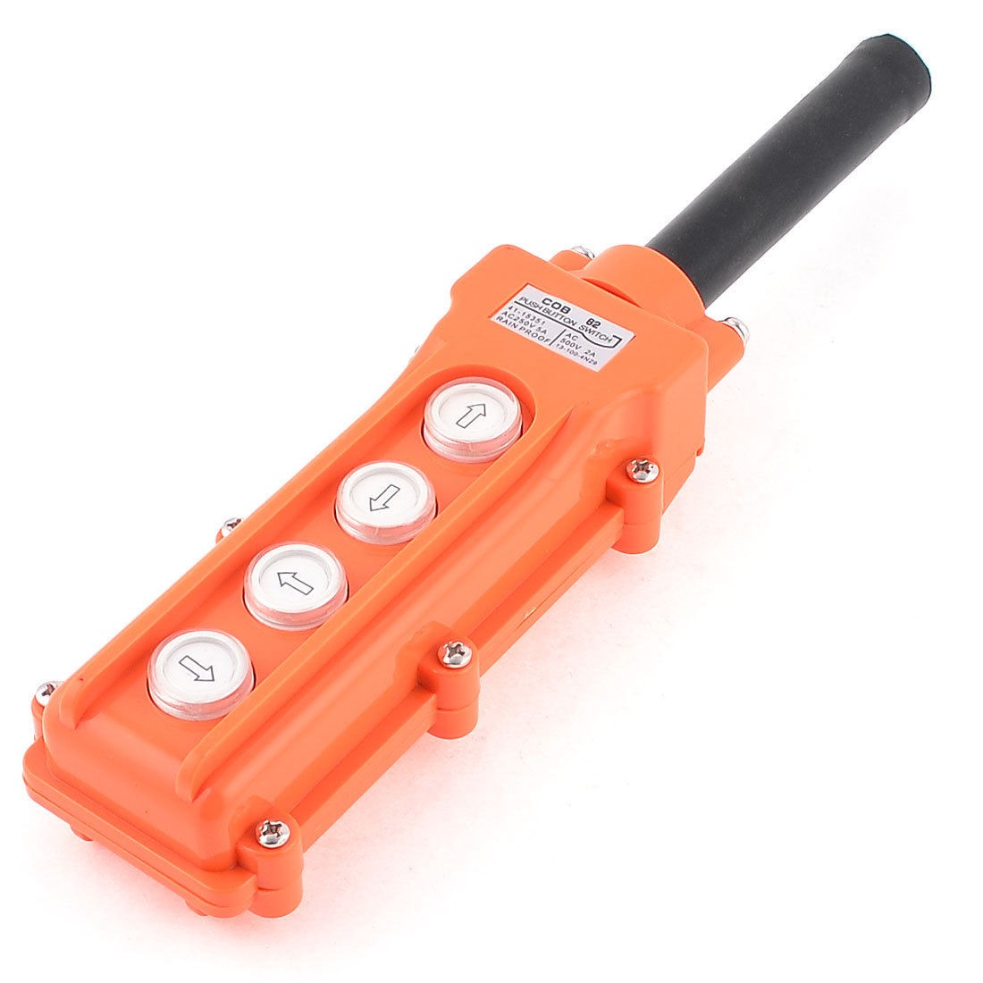250V 5A 500V 2A 4 Ways Hoist Crane Push Button Switch Orange AC 250V/5A 500V/2A