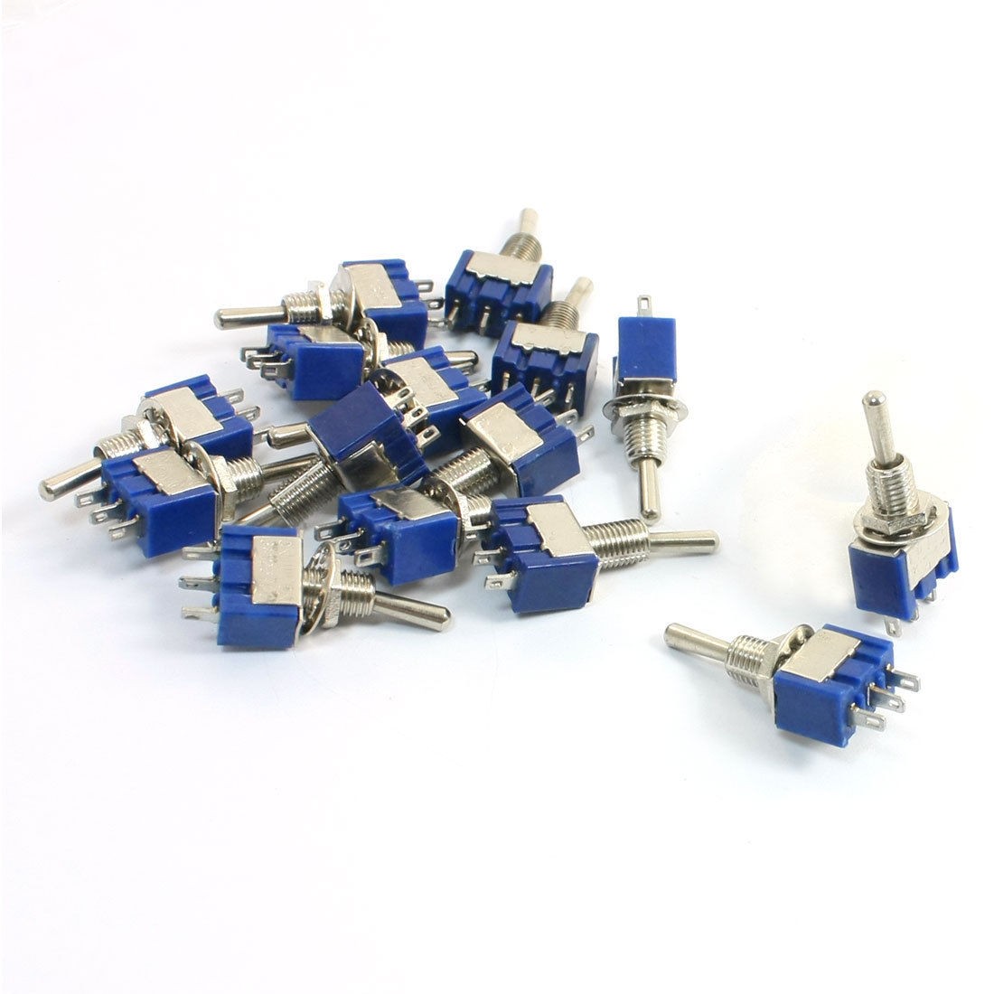 6A 125V AC SPDT 3 Terminals Self Locking On-Off-On Rocker Toggle Switch 15Pcs