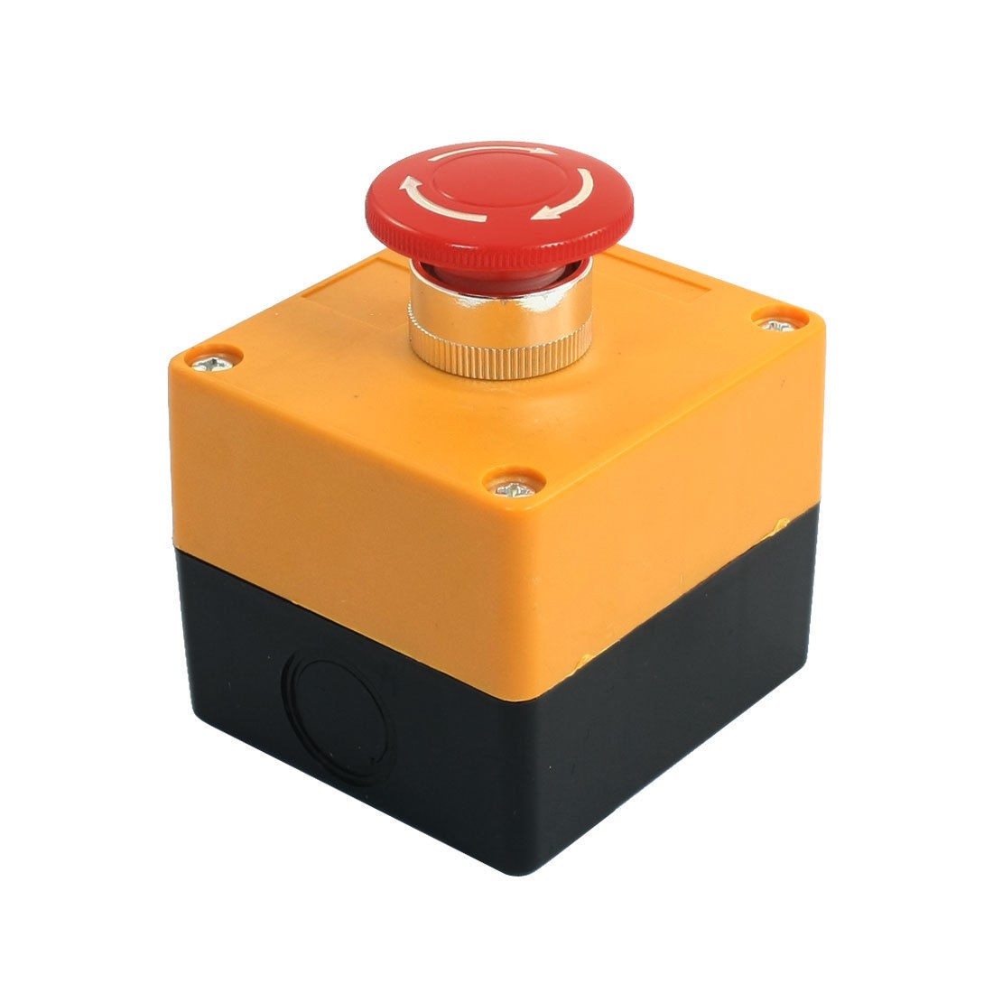 Mushroom Head Latching DPDT 600V 10A Push Button Switch w Control Box