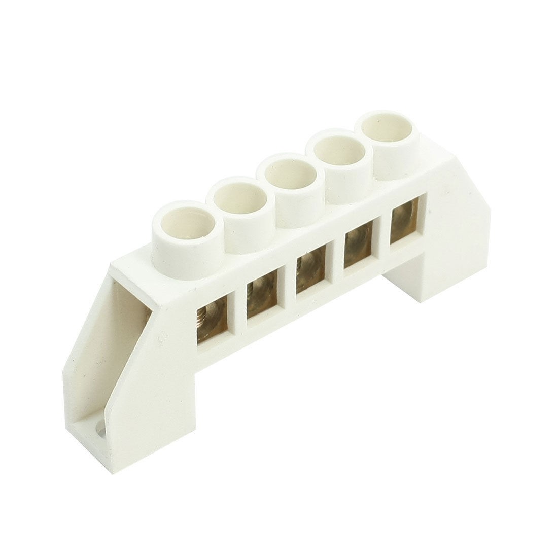 Bridge Design 5 Way Single Row Copper Tone Terminals Block Connector