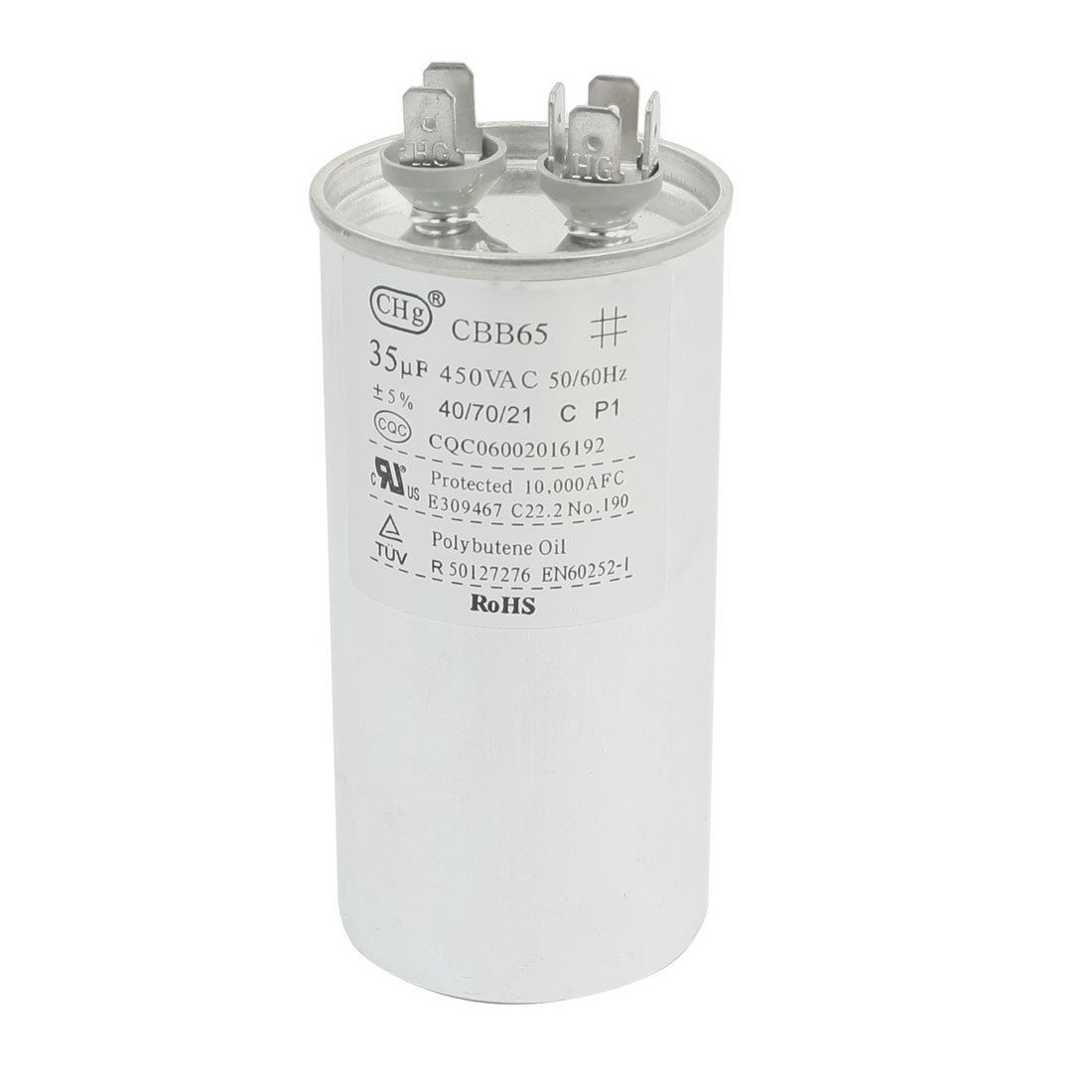 AC 450V 35uf 50/60Hz Cylinder Shaped Polypropylene Film Motor Capacitor