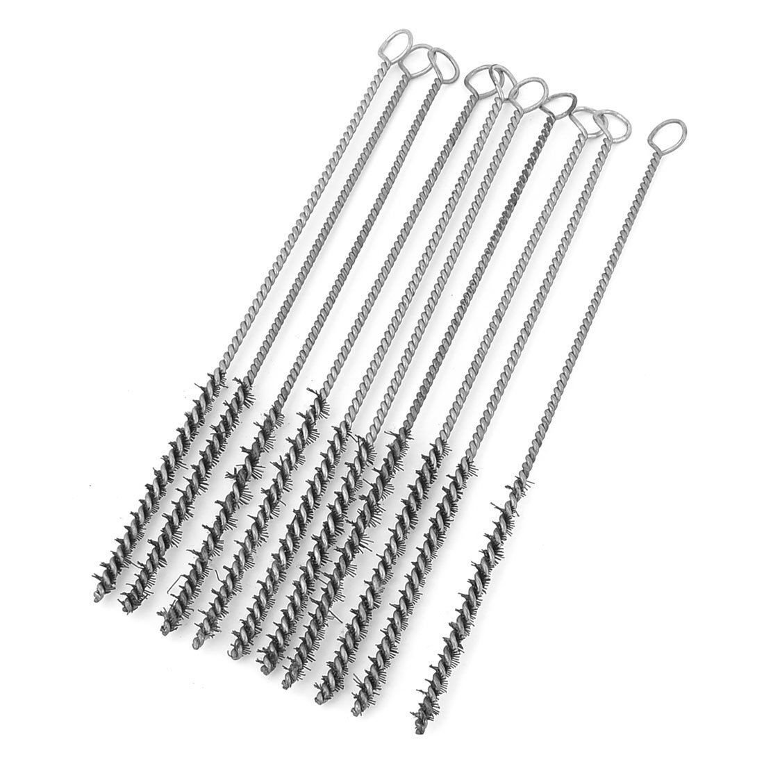 22cm Long 8mm Diameter Steel Wire Tube Brush Cleaning Tool 10pcs