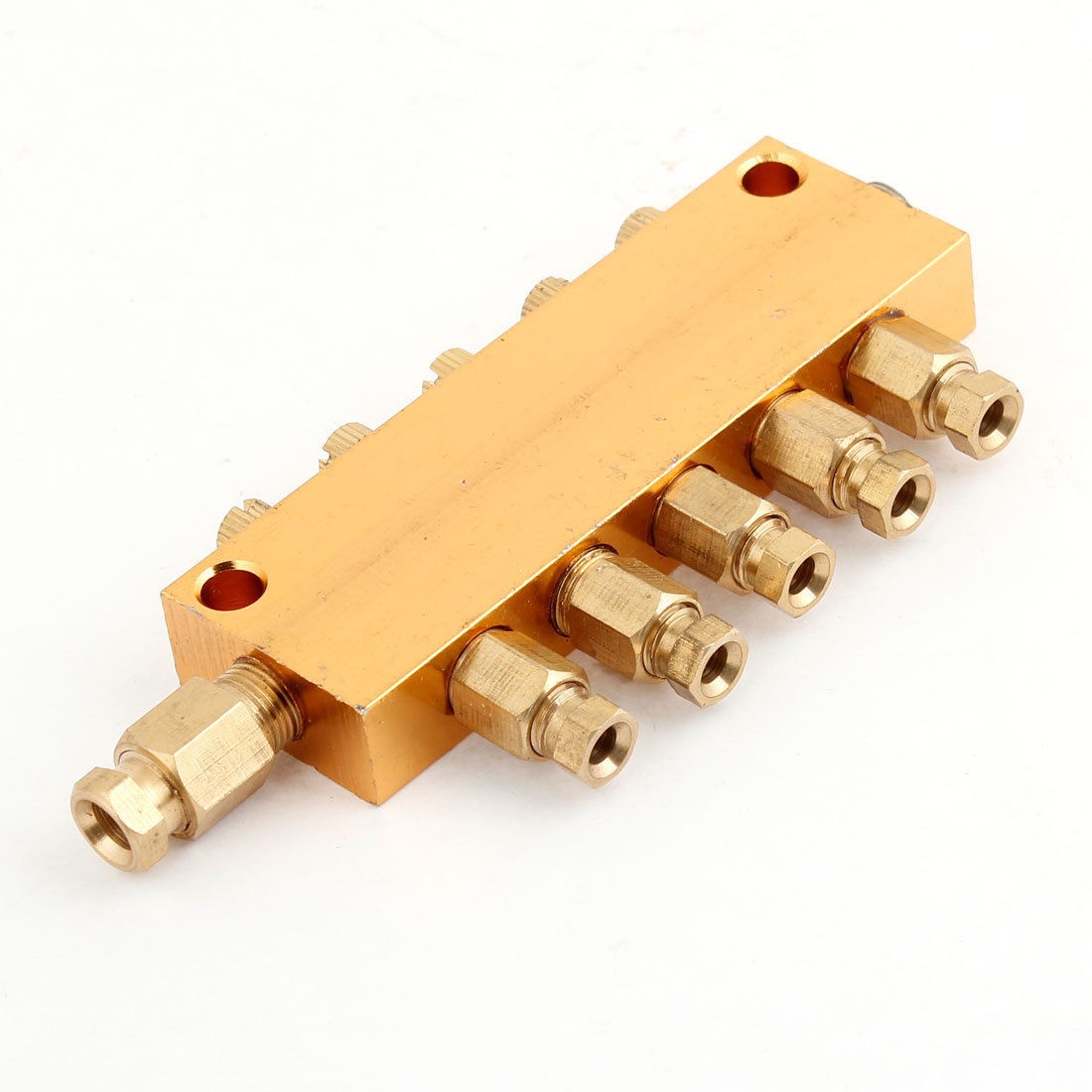 Air Pneumatic Brass Adjustable 5 Way Oil Distributor Regulating Manifold Block