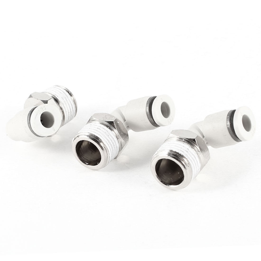 Elbow Design 6mm Hole 3/8" PT Thread Pneumatic Quick Joint Connector 3 Pcs