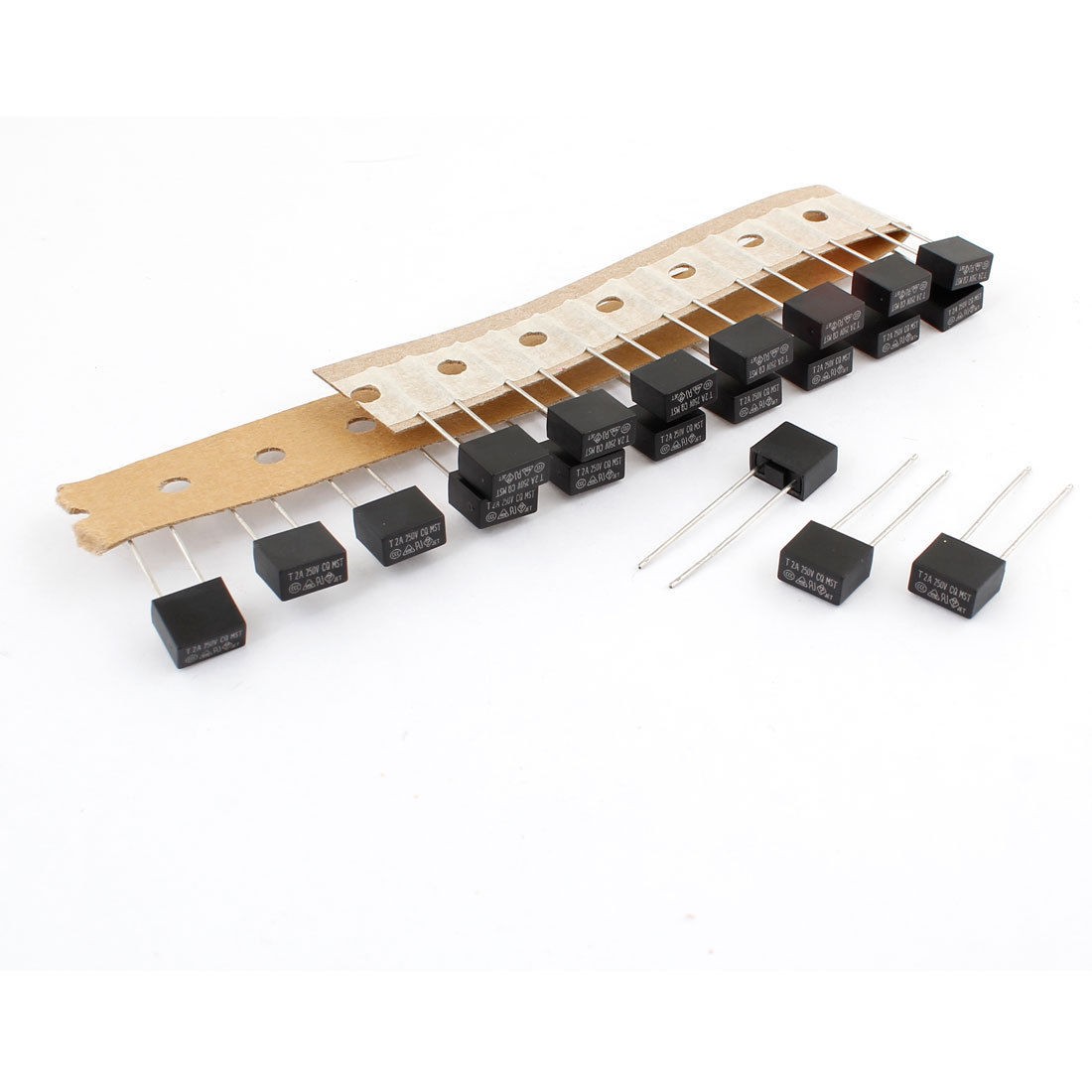 20 Pcs 250V 2A Radial Leads Slow Blow Type DIP Square Micro Fuses