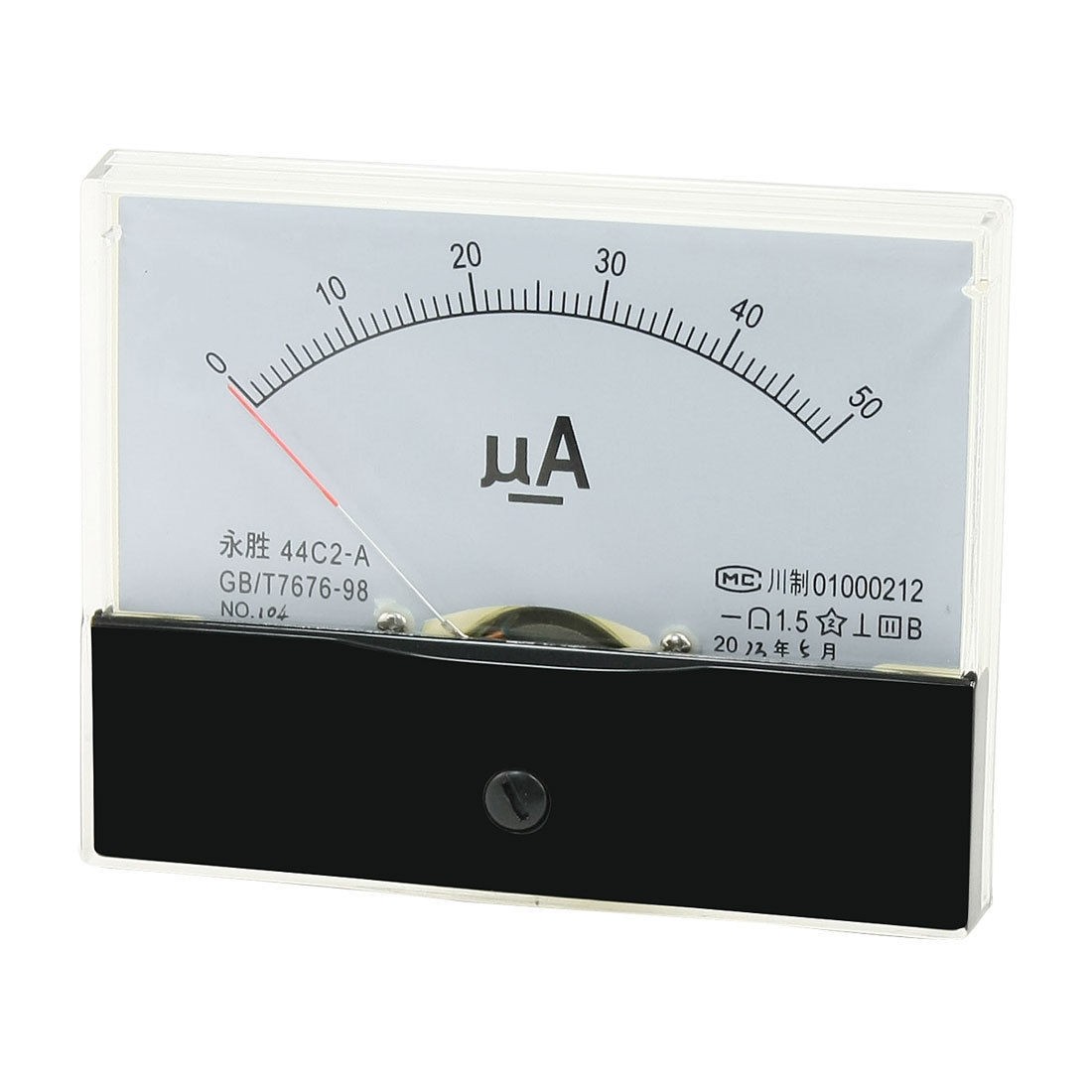 Rectangular Analog Panel Meter Gauge Amperemeter 44C2-A DC 0-50uA