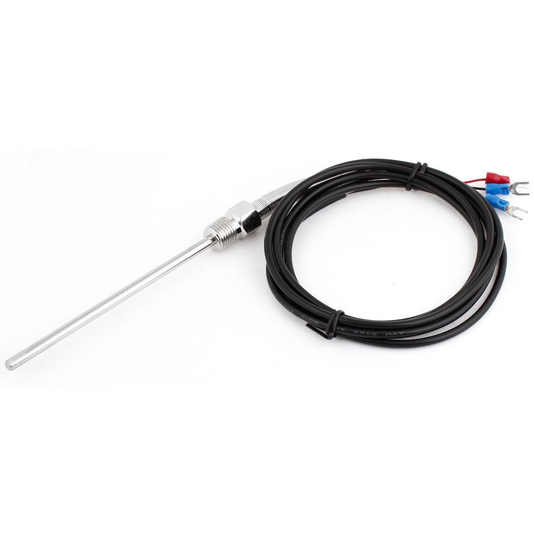 RT100 5mmx100mm Temperature Sensor Insulated Thermocouple Probe 6.5ft