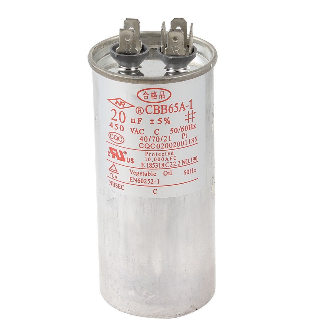 20uF 50/60HZ 450VAC CBB65A-1 Motor Running Capacitor for Washing Machine