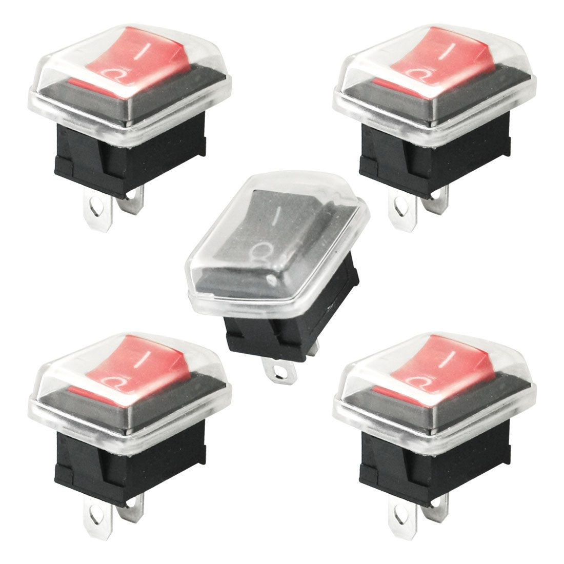5 Pcs SPST 2 Position ON/OFF Soldering 2 Pins SPST Boat Rocker Switches