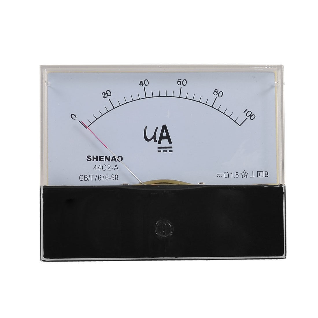 44C2 DC 0-100uA Rectangle Shaped Analog Panel Meter Ammeter Gauge
