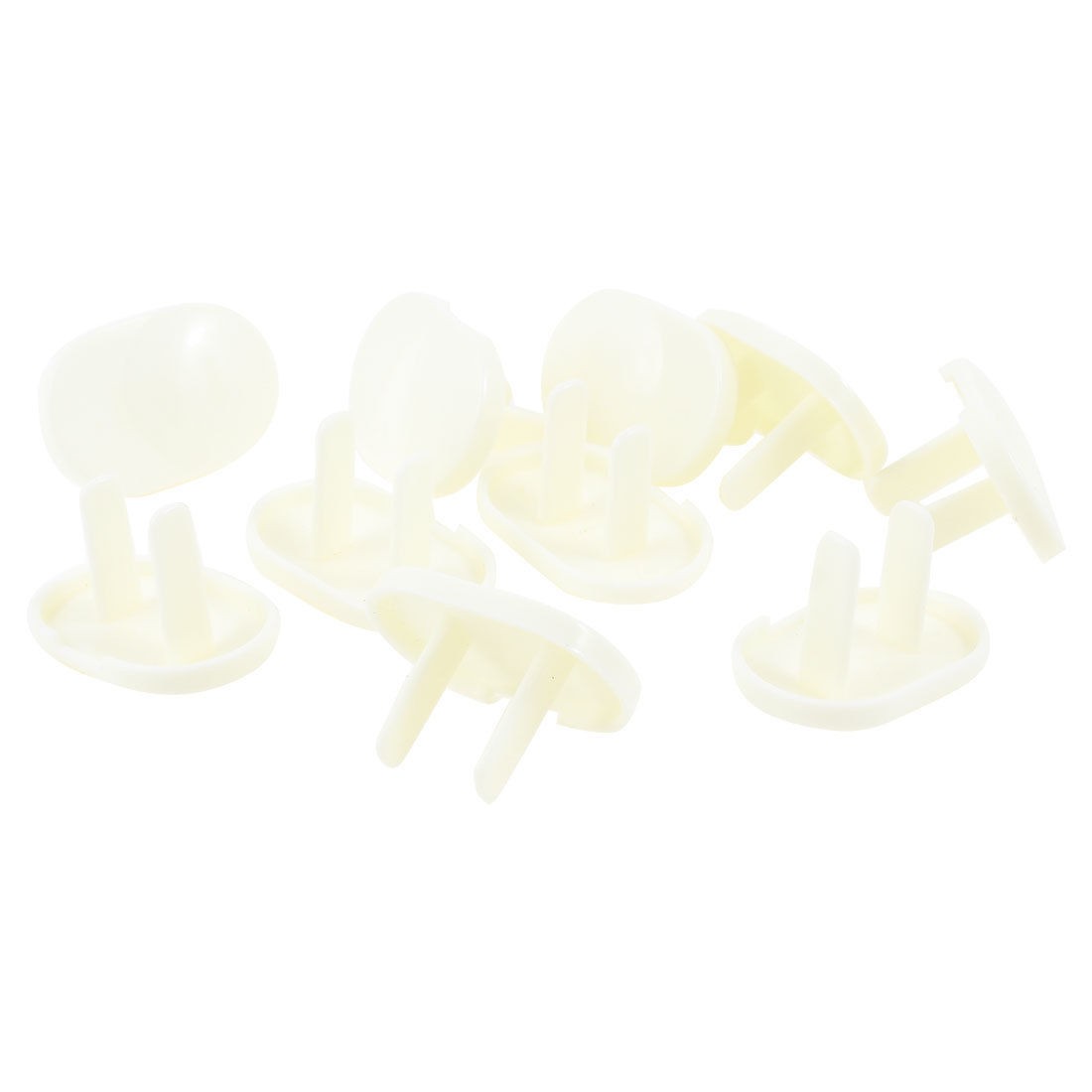 10 Pcs White Oval Plastic 2 Pin Flat Plug Protecting Socket Cover