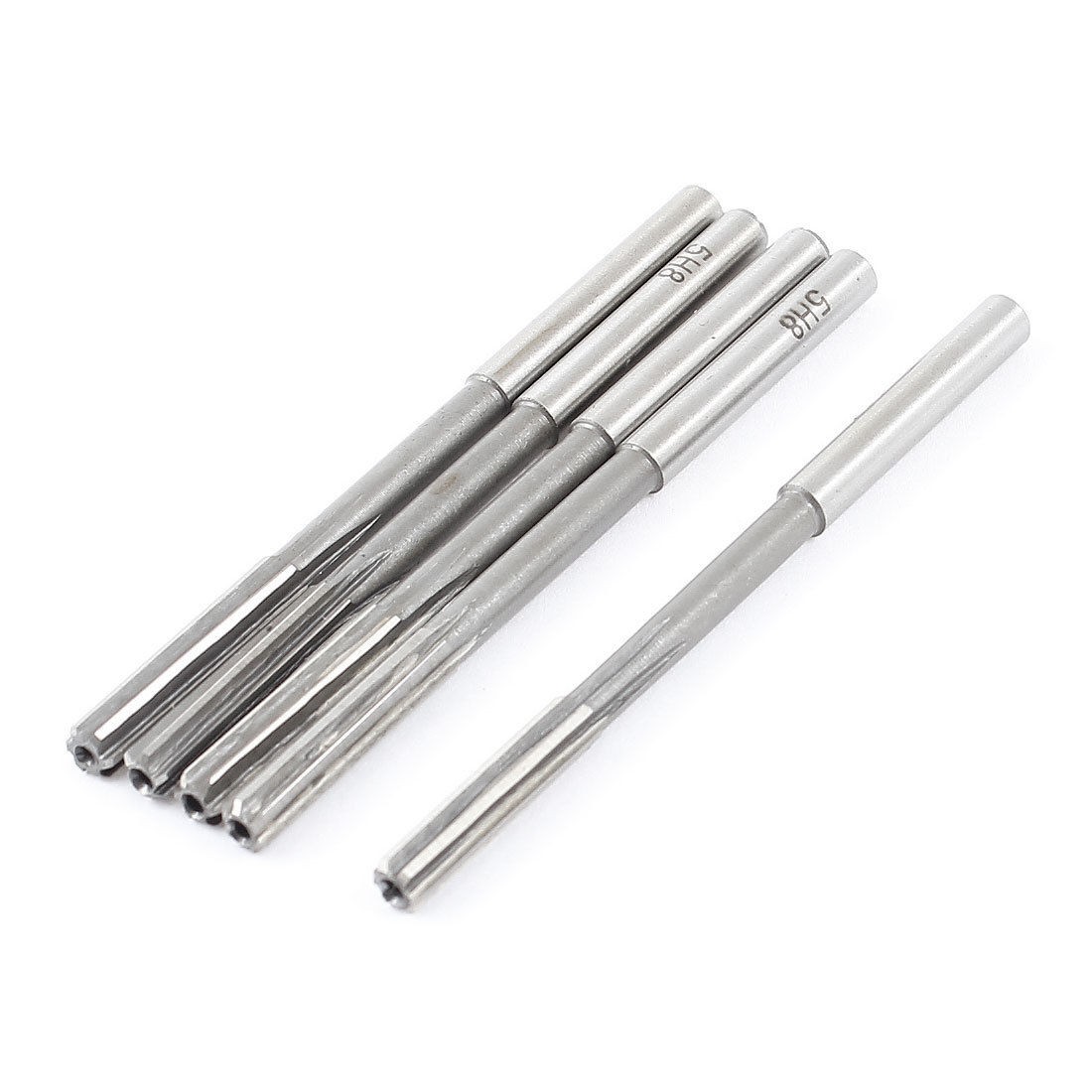 5 Pieces 84mm Long 5mm Cut Dia Six Flutes HSS Chucking Reamer Machine Cutter