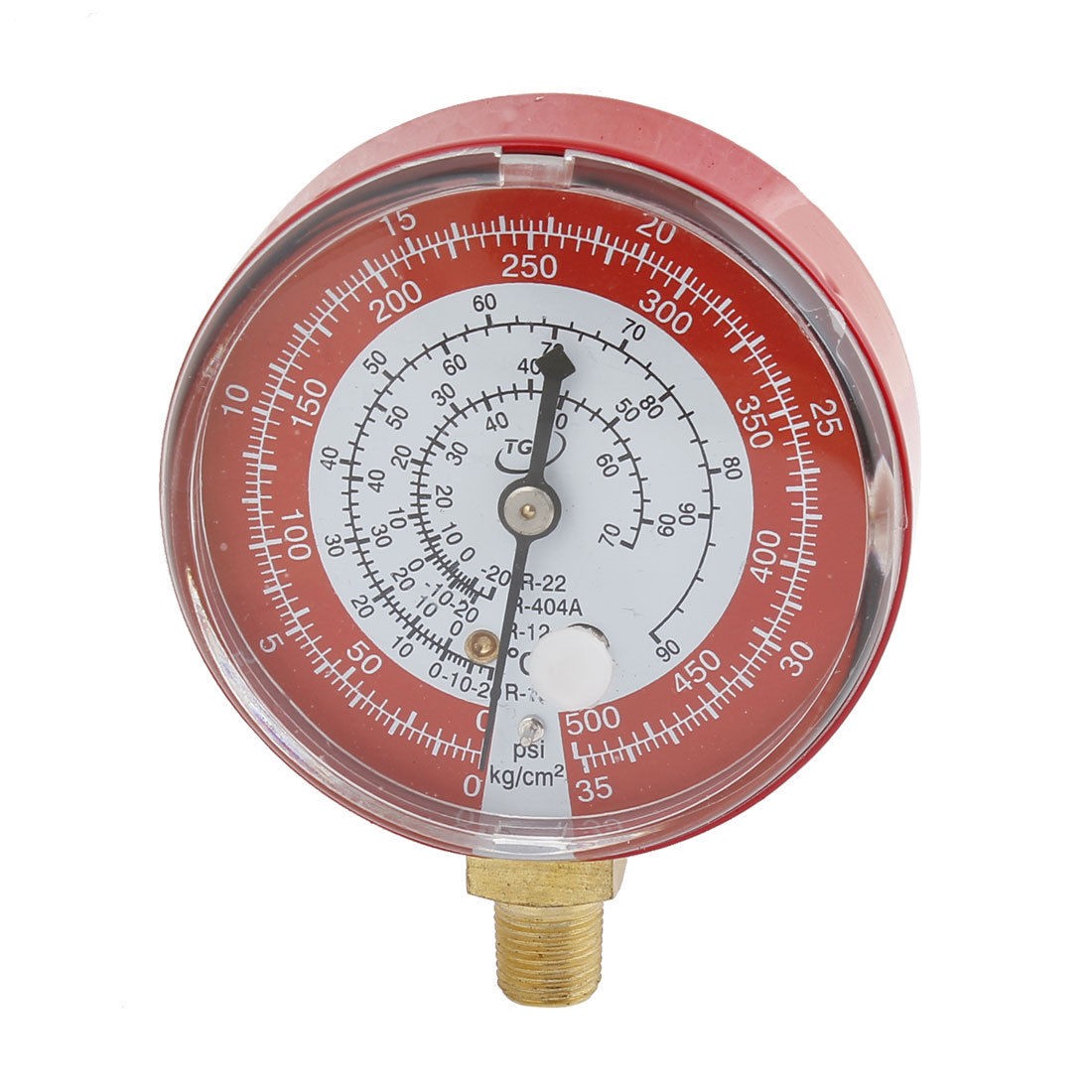 Refrigerant High Side Pressure Gauge Red 0 to 500 psi for R22 R12 R404A