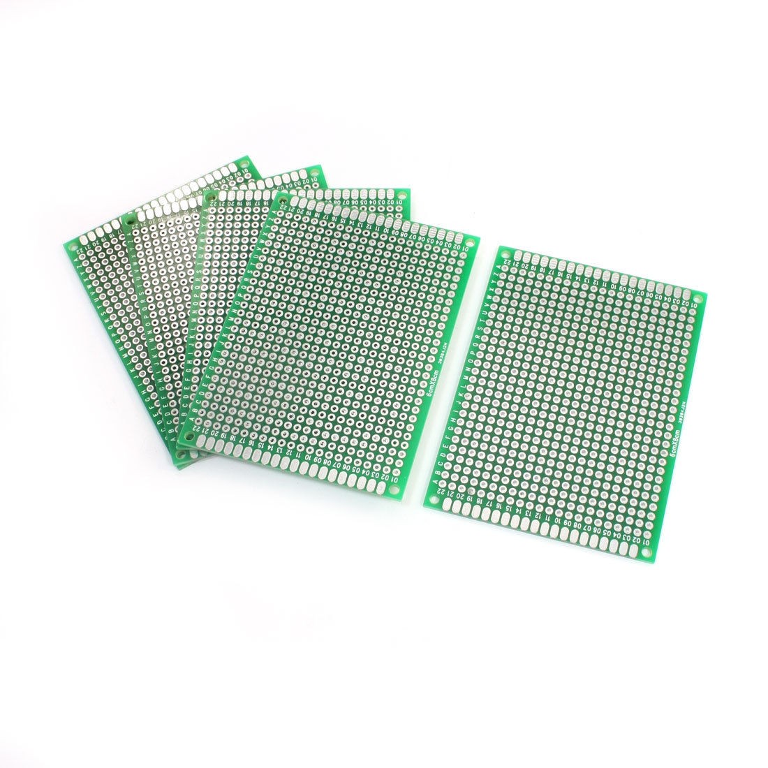 5pcs Green 2.54mm Hole Pitch Double-Sided Glass Fiber PCB Board 8x6cm