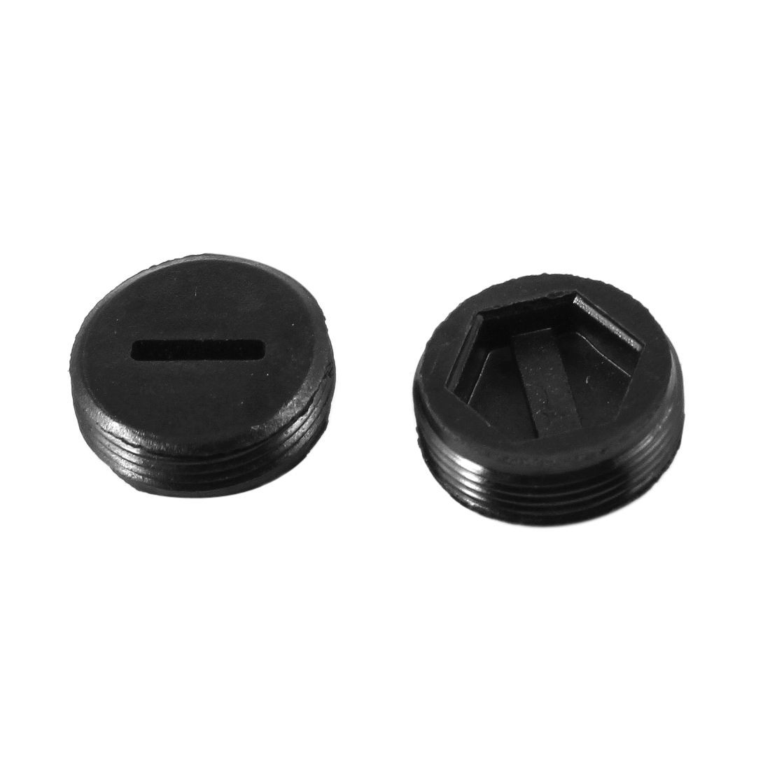 2 Pcs Black Male Threaded 18mm Diameter Motor Carbon Brush Caps