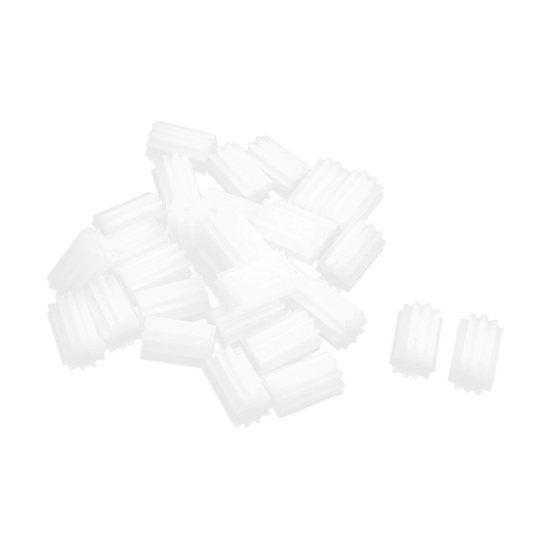 30 Pcs 2mmx6mmx9mm Plastic Single Steering RC Model Motor Spindle Gear