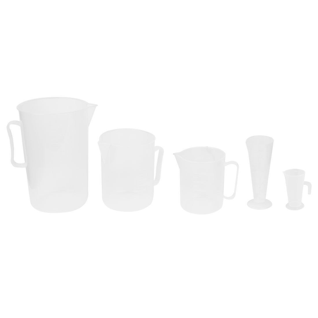 2000/1000/500/<wbr/>100/50ML Clear Plastic Graduated Beaker Measurement Measuring Cup