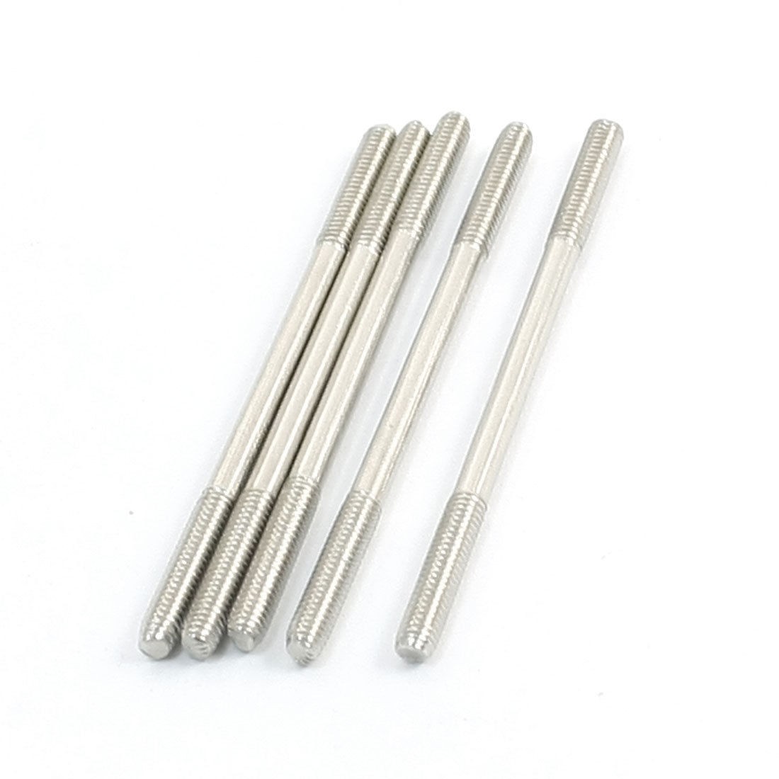 5PCS 45mm x 2.5mm Gray Steel Double Thread End Tight Adjustable Pushrod