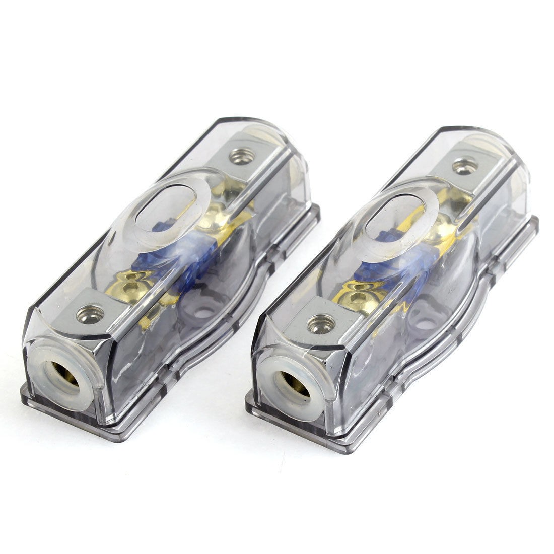 Car Auto Gray Clear Shell Audio Amplifier System Fuse Holder 2 Pcs