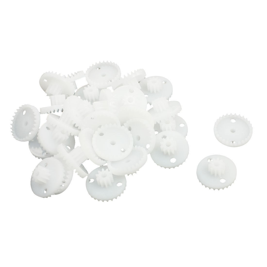 30Pcs 15mm x 2mm Dual Steering Plastic Crown Gear for RC Toy Motor Reduction Box