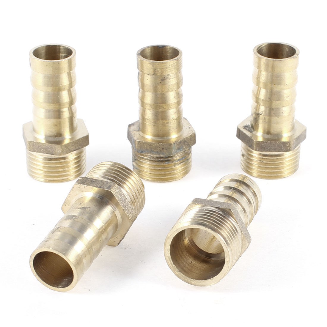 5 Pcs 3 8"PT Male Thread to 12mm Hose Barb Brass Straight Coupling Fitting