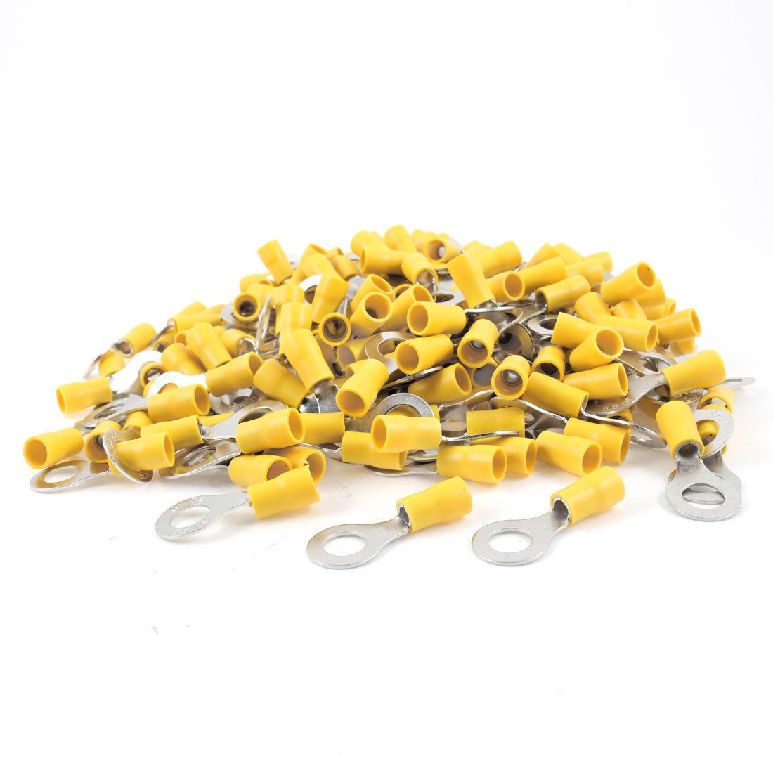 500 x RV5.5-8 Yellow Pre Insulated Ring Terminals for AWG 12-10 Wire 5/16" Stud