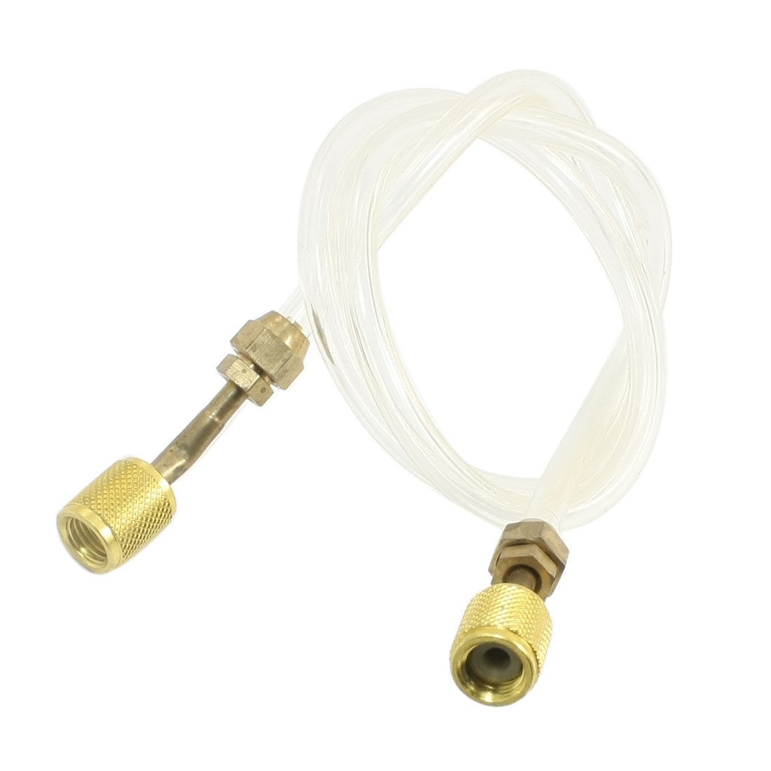 90cm 10mm x 10mm Female Tread Refrigeration Charging Hose Clear Gold Tone