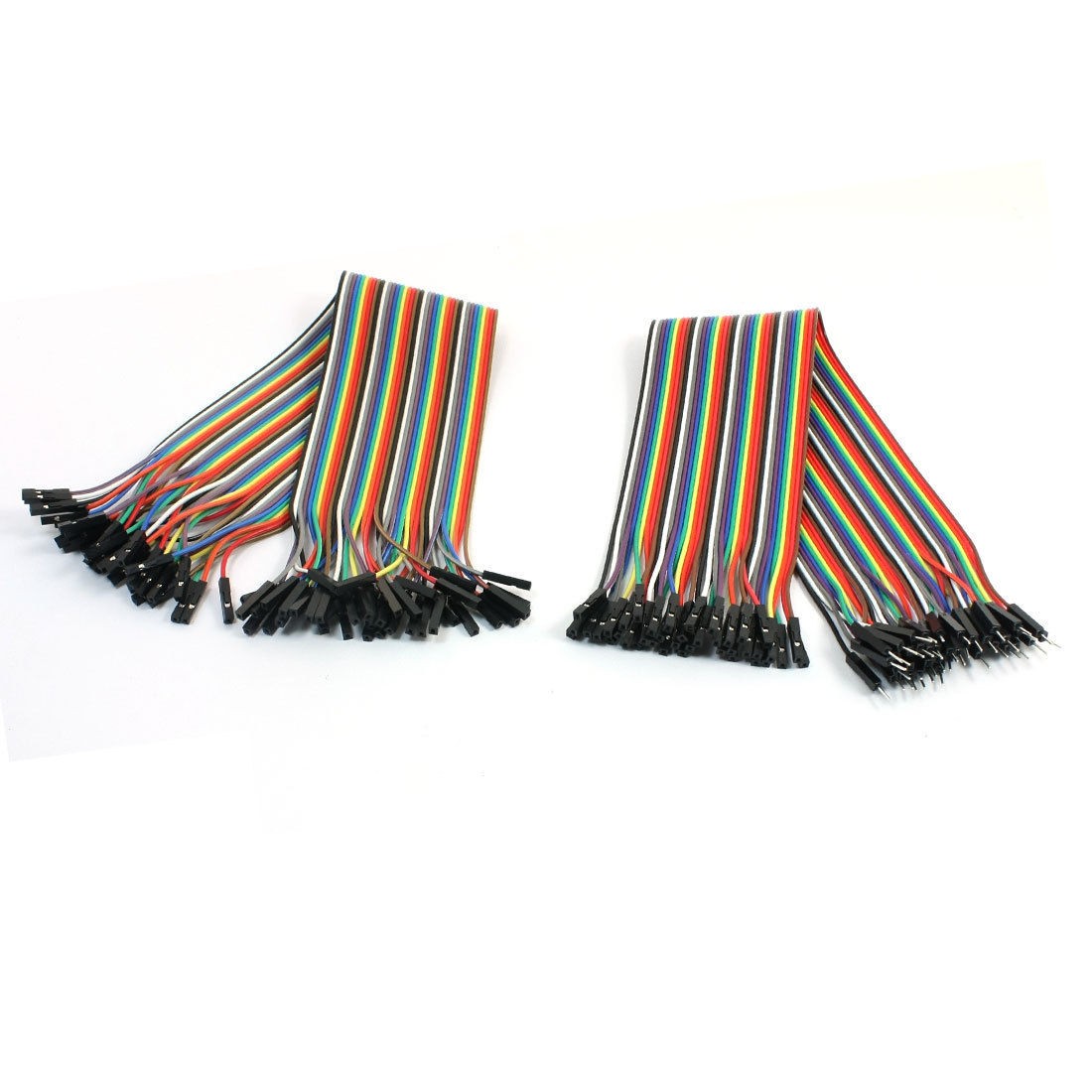 2 Pcs 1P-1P 40-Pin Breadboard Test Cable Jumper Wire Line 2.54mm 30cm