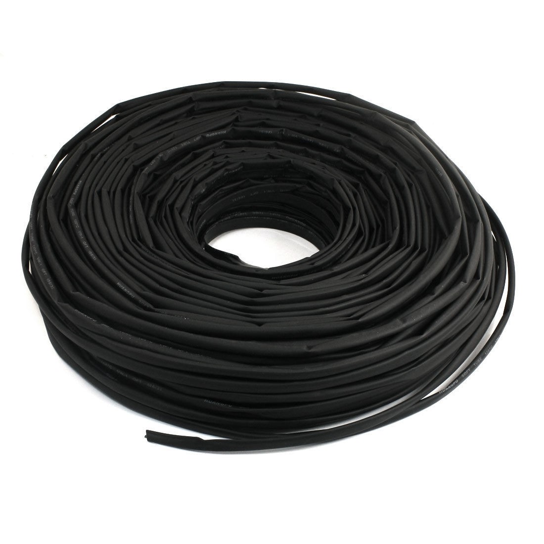 600V 125C 328ft 100m 3mm 6mm Black Insulated Heating Shrinkable Tube