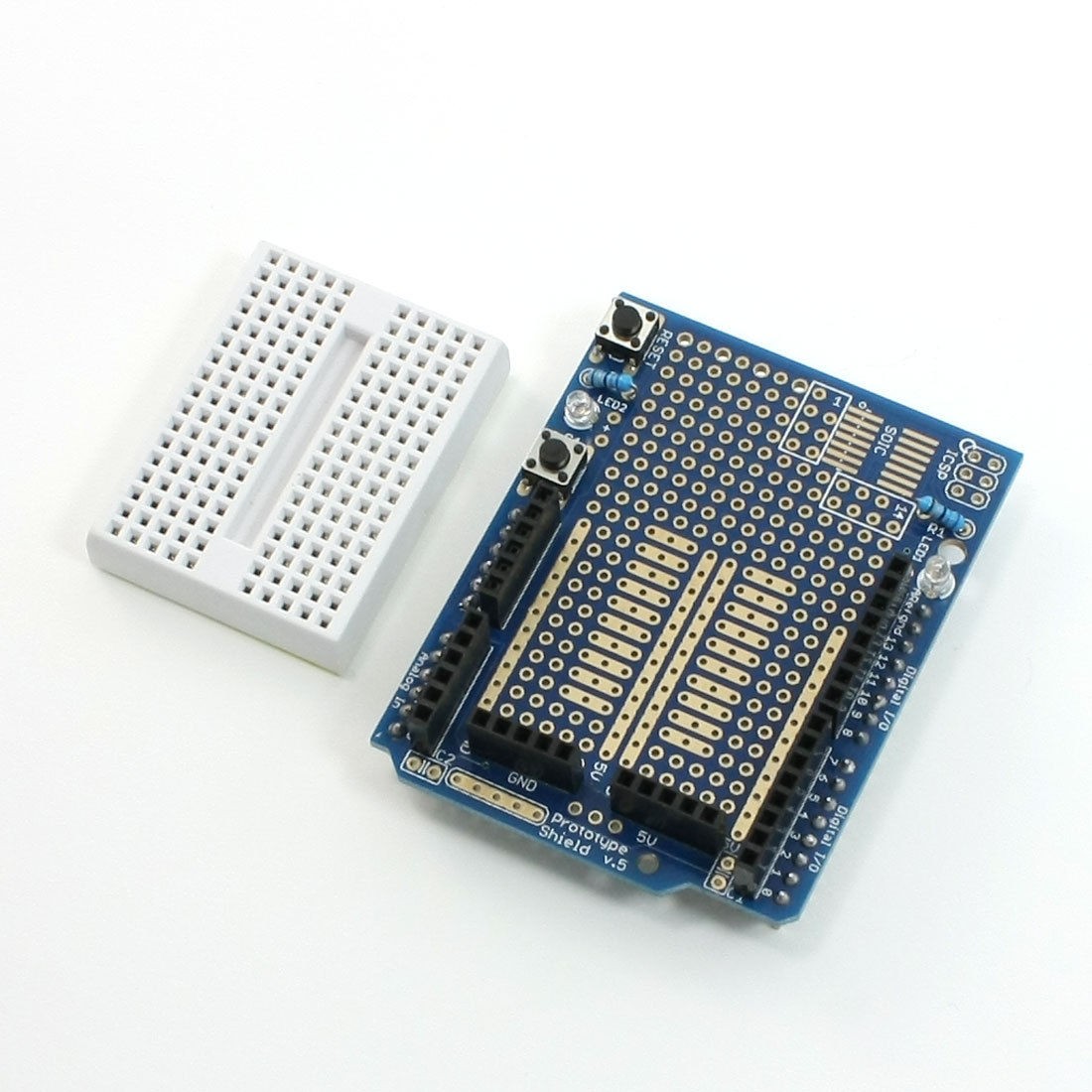 Blue Rectangle Prototype Shield Expansion Board w Mini Breadboard for Arduino