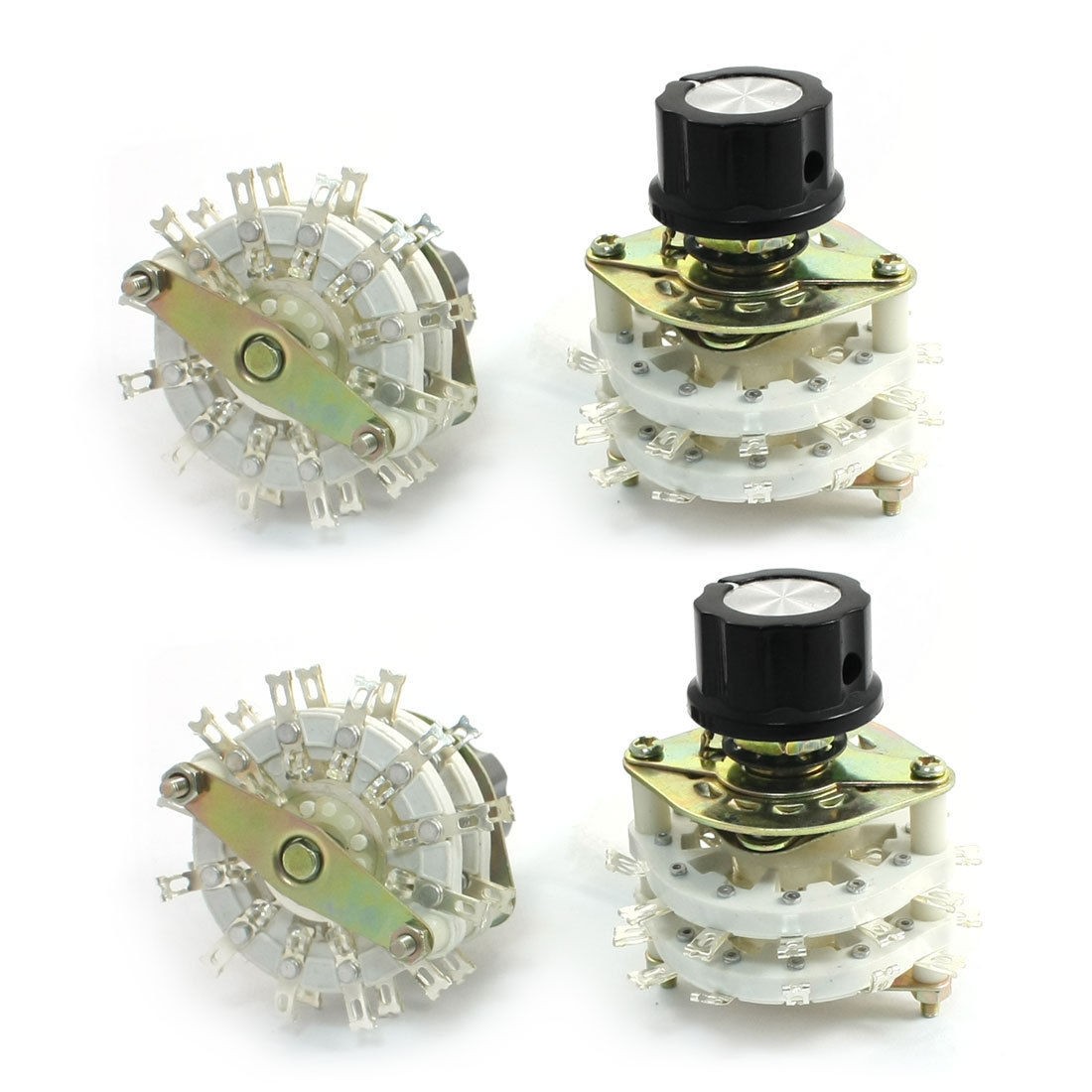 2P11T 2-Pole 11-Position 10mm Dia Thread 6mm Shaft Selector Rotary Switch 4Pcs
