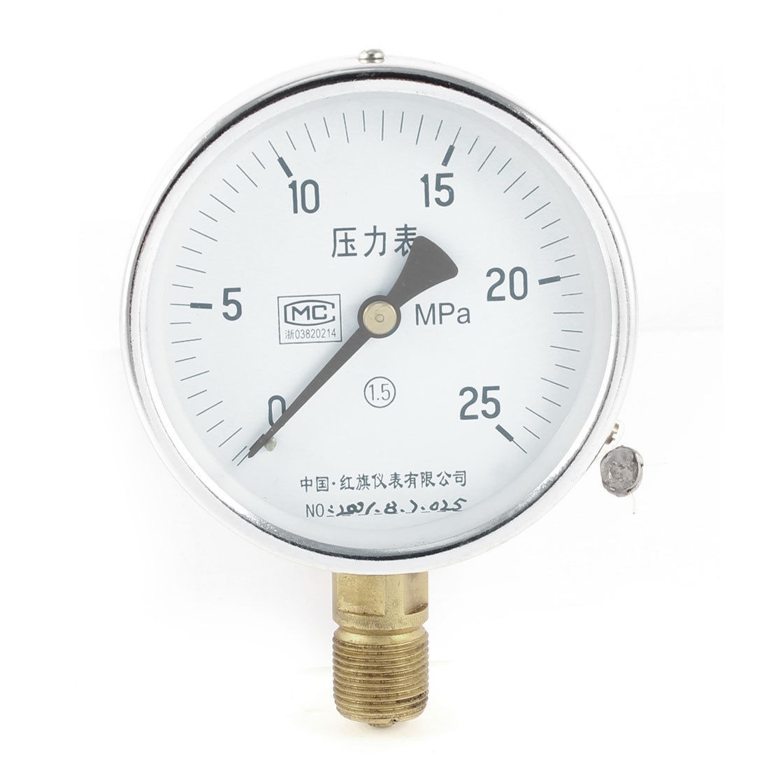Round Dial 1/2" PT Thread 0-25 Mpa Air Water Pressure Gauge