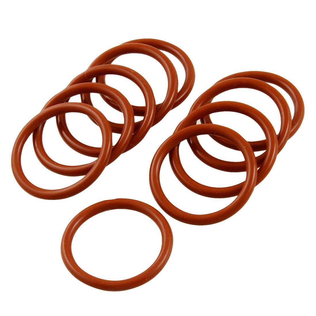 10 Pcs 31mm OD 3mm Thickness Red Silicone O Ring Oil Seals