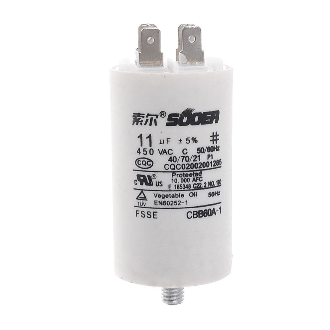 AC 450V 50/60Hz 11uF Washing Machine Non Polar Polypropylene Film Capacitor