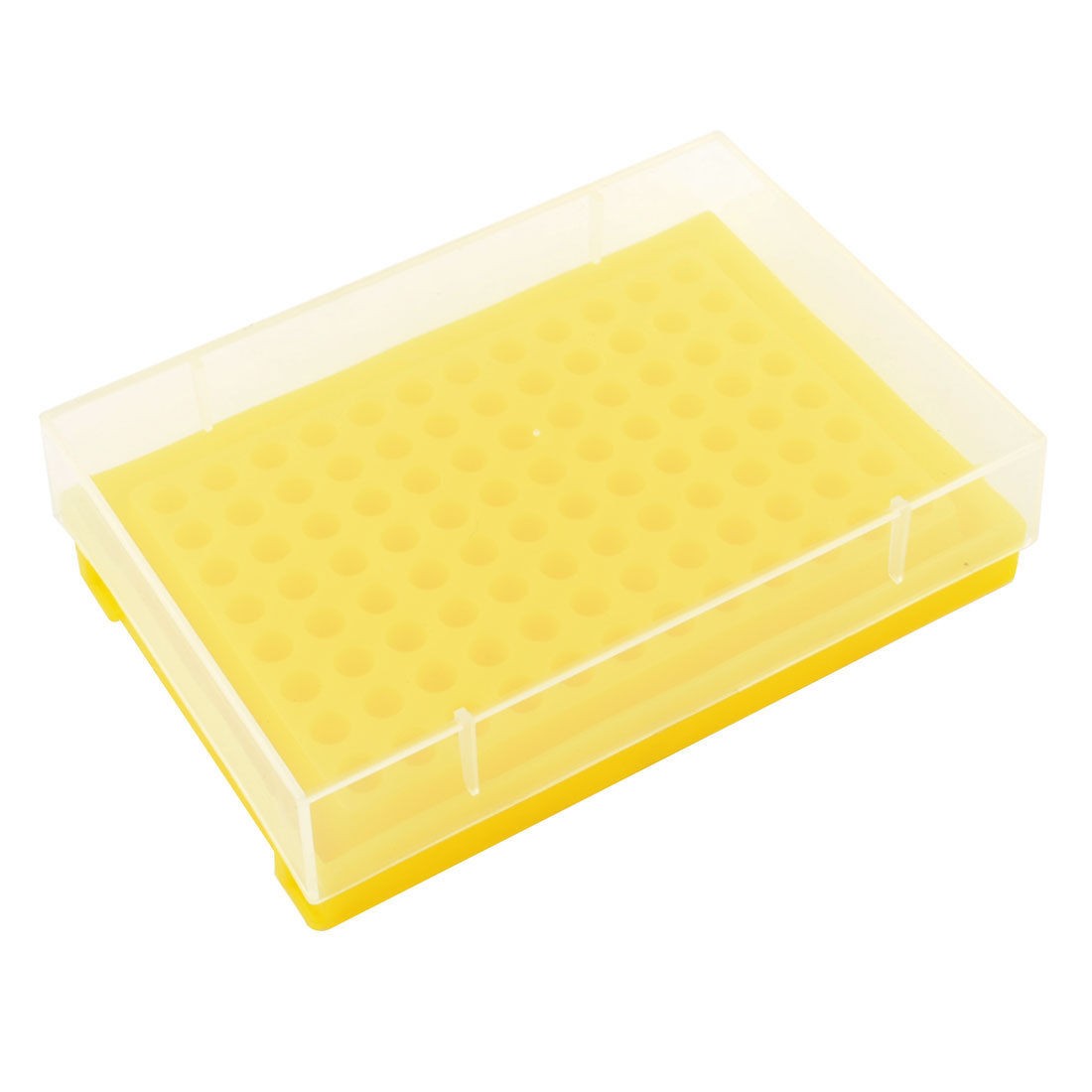 Yellow Plastic 96 Tubes Rack Holder w Cover for 0.2ML Centrifuge Tube