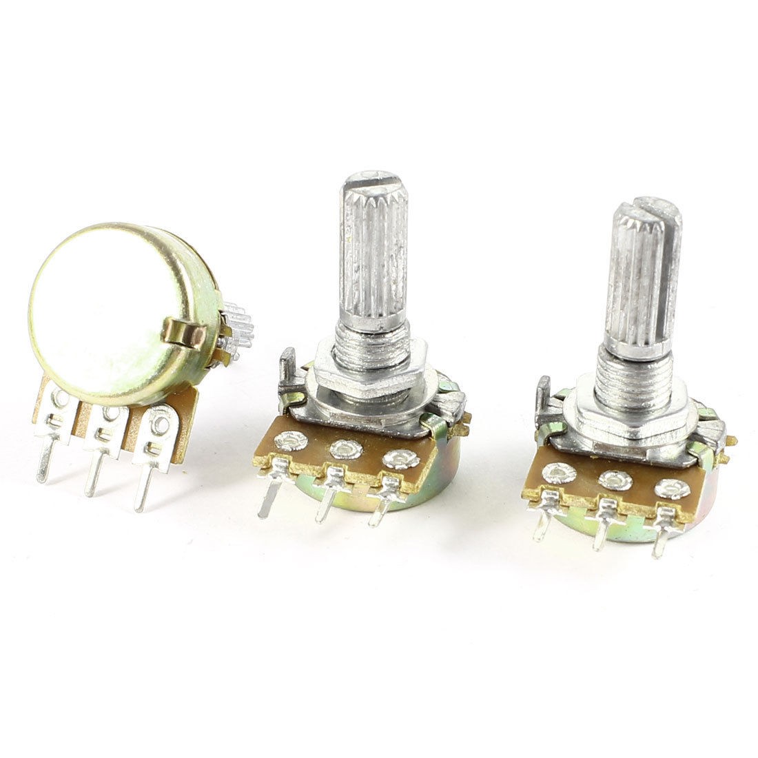AC 220V 6A 100K Ohm Top Adjustment Single Turn Rotary Taper Potentiometer 3 Pcs