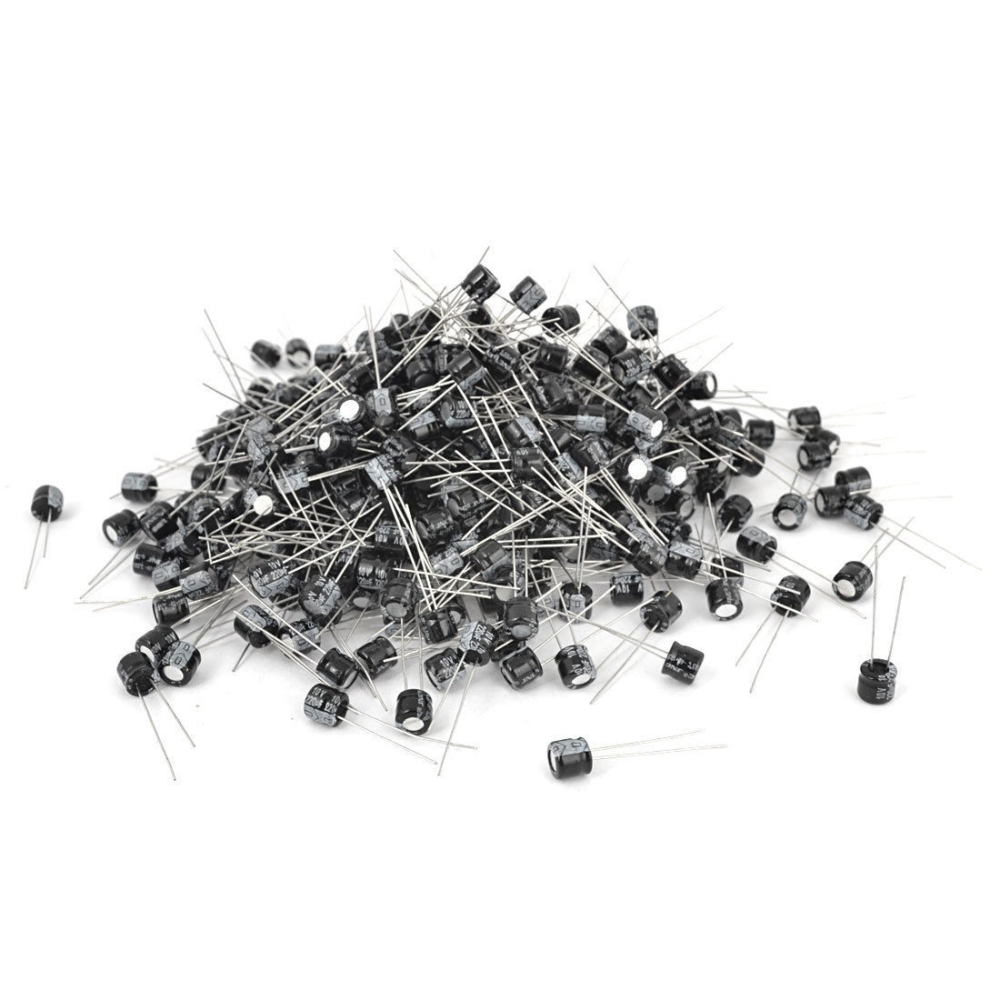 1000 Pcs 6mm x 5mm 220UF 10V Polarized Radial Electrolytic Capacitor