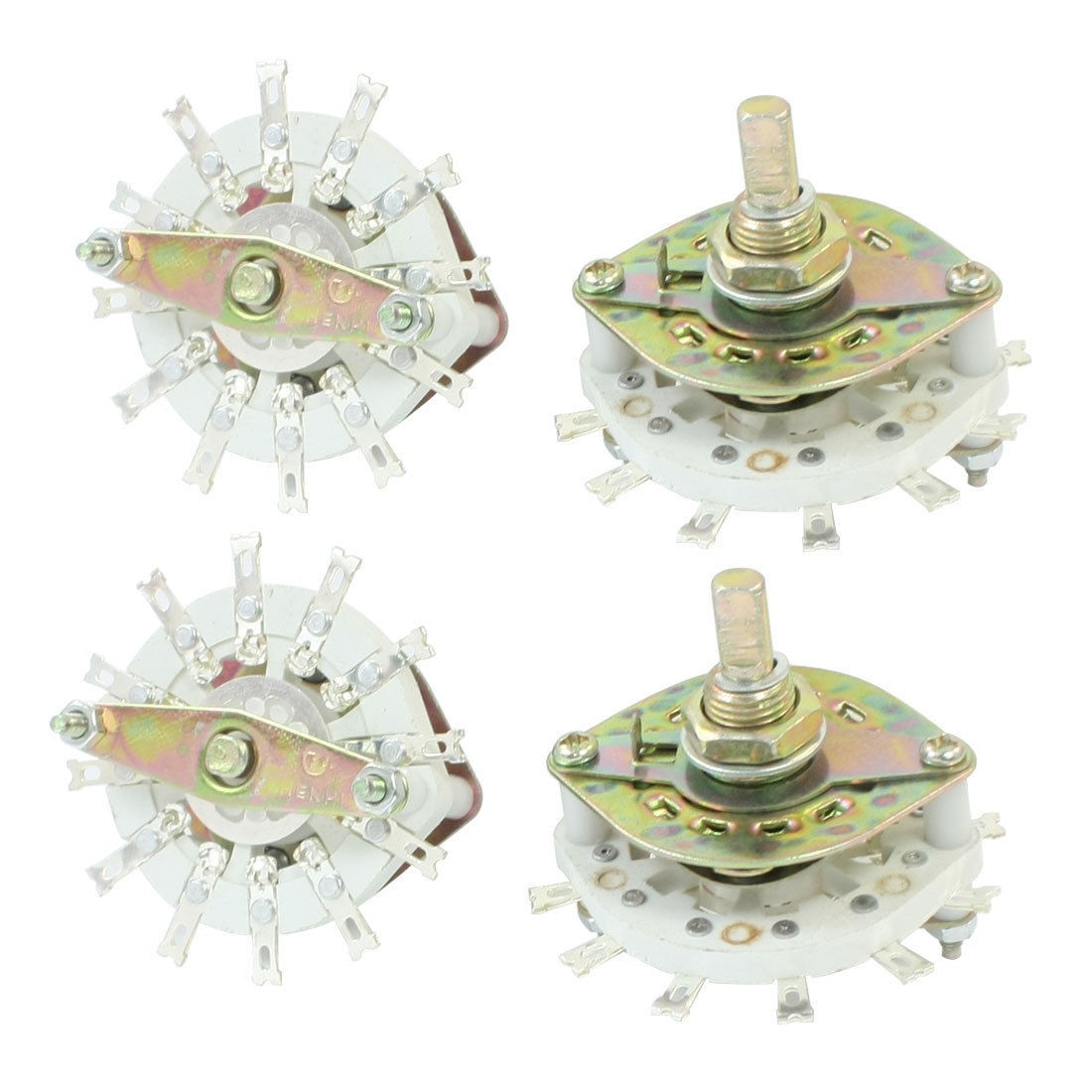 4pcs 6mm Dia Shaft 2P5T 1 Deck Band Channel Rotary Switch Selector